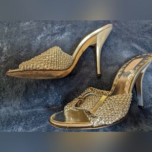 JLo Silver 3" Heels, Size 7 1/2